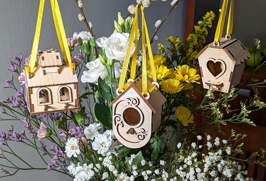 Charming Birdhouse Ornaments - Laser Cut Files for Christmas & Easter Décor